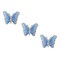 Set of 3, Miniature Butterfly, Blue, Embroidered, Iron on Patch